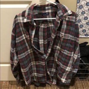 Oversized flannel in adorable print!